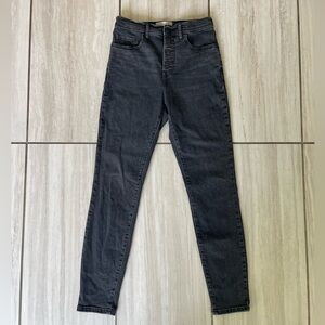 Everlane Authentic Stretch High Rise Skinny Jeans Black Wash Size 28 Regular